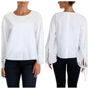 Cotton oversized tie sleeve top